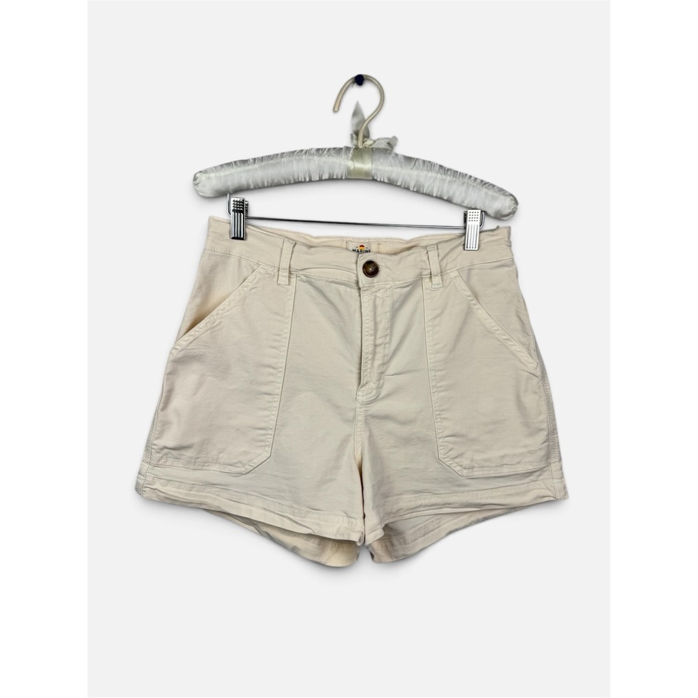 Marine Layer Shorts Cream High Rise Utility Patch Pocket Womens 6